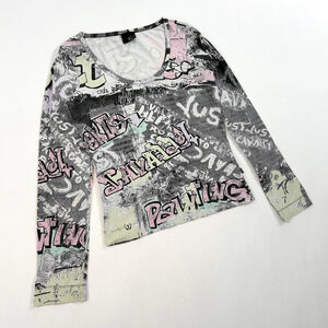 vintage Cavalli graffiti print long sleeve top